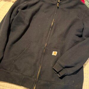 Carhartt Men's Navy Blue Full Zip Size 2XL Tall